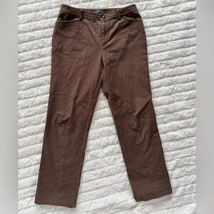 Lauren Ralph Lauren Classic Straight-Leg Brown Pants